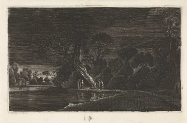Landschap bij maanlicht