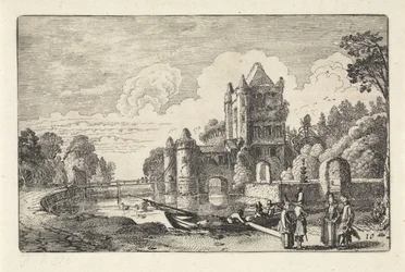 Landschap met de Amsterdamse Poort te Haarlem