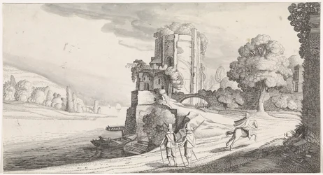 Ronde toren aan een rivier