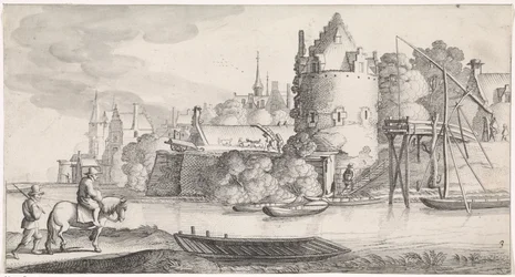 Stad aan een rivier (Playsante lantschappen ende vermakelycke gesichten)
