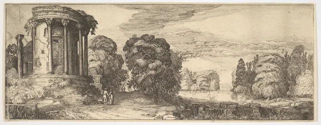 De Tempel van de Sibylle in Tivoli uit Landschappen en Ruïnes, ca. 1615