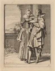 Twee figuren in kostuum