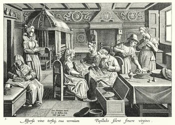 Het hanteren van de eieren van zijderupsen