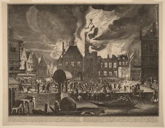 Brand van het oude stadhuis van Amsterdam