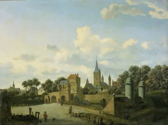 De kerk van St. Severin in Keulen in een denkbeeldige setting