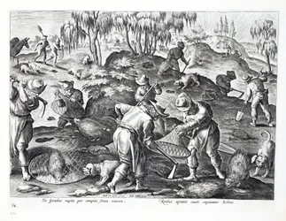 Het uitgraven en vangen van stekelvarkens, plaat 54, illustratie uit 
