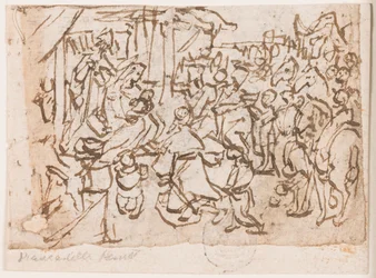 Pagina uit een schetsboek; Aanbidding van de wijzen; Sint-Christoffel en Christus Kind