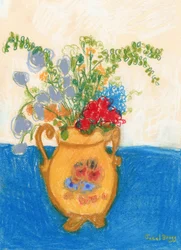 Broken Heart Bouquet, ca. 2022 (pastel op papier)