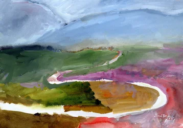 Skagit Valley Landschap, c. 2019 (aquarel op papier)