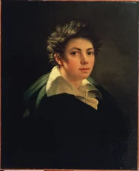 Zelfportret Schilderij van Janos Rombauer (1782-1849) 1813