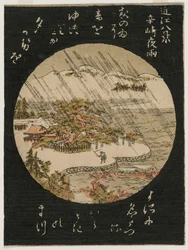 Nachtregen op de Karasaki-den uit de serie Acht Zichten van Ōmi