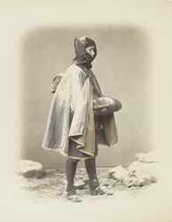 Japanse man in de sneeuw