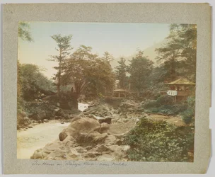 Theehuis aan de Daiya-rivier, nabij Nikko, Japan