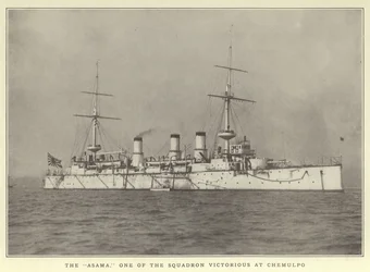 De Asama, een van de eskaders die zegevierden bij Chemulpo