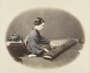 Vrouw die een koto speelt
