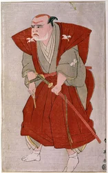 Een theateracteur Japanse prent uit de 19e eeuw. Parijs, Guimet Museum, Aziatische Kunst Museum