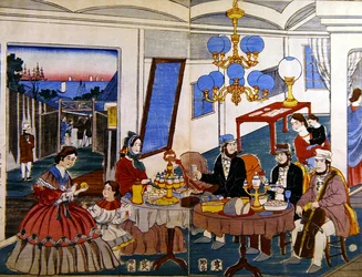 Amerikaans of Europees gezin in Japan