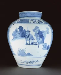Blauw-witte vaas