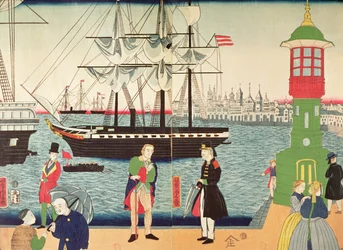Stad Parijs, zoals voorgesteld door een Japanse kunstenaar, ca. 1859