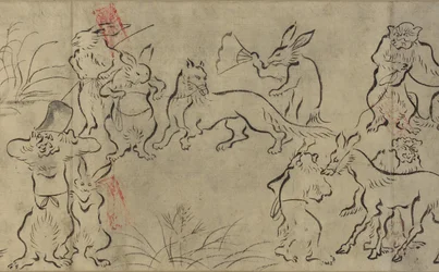 Speelse dieren (Choju Giga) Muromachi-periode