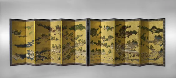 Hie Sanno Sairei-Zu, 17e eeuw (inkt, kleur en bladgoud op papier)