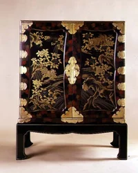 Japans kabinet en standaard, gesloten, 1860