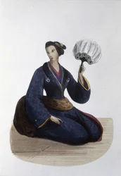 Japanse dame,1860 (gravure)
