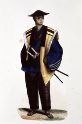 Japanse officier,1860 (gravure)