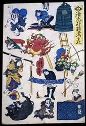 Kabuki-theaterscènes en objecten