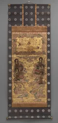 Muurschildering: Afdaling van vijfentwintig bodhisattva