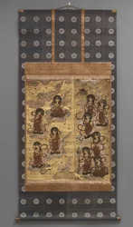 Muurschildering: Afdaling van vijfentwintig bodhisattva