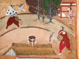 Osakazu Byobu - Japans kamerscherm met acht panelen (schilderij)