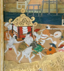 Osakazu Byobu - Japans kamerscherm met acht panelen (schilderij)