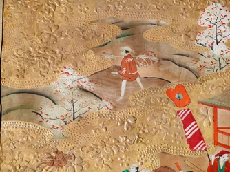 Osakazu Byobu - Japans kamerscherm met acht panelen (schilderij)