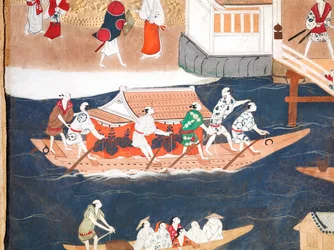 Osakazu Byobu - Japans kamerscherm met acht panelen (schilderij)