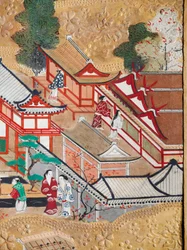 Osakazu Byobu - Japans kamerscherm met acht panelen (schilderij)