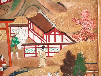 Osakazu Byobu - Japans kamerscherm met acht panelen (schilderij)