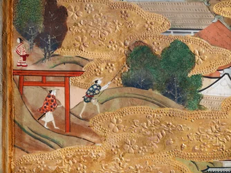 Osakazu Byobu - Japans kamerscherm met acht panelen (schilderij)