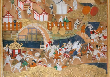 Osakazu Byobu - Japans kamerscherm met acht panelen (schilderij)