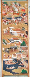 Osakazu Byobu - Japans kamerscherm met acht panelen (schilderij)