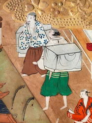 Osakazu Byobu - Japans kamerscherm met acht panelen (schilderij)