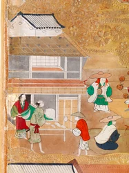 Osakazu Byobu - Japans kamerscherm met acht panelen (schilderij)