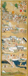 Osakazu Byobu - Japans kamerscherm met acht panelen (schilderij)