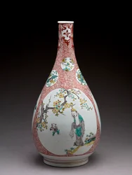 Peer-vormige flesvaas, ko-Imari aardewerk