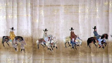 Zesde Koreaanse Ambassade naar Japan in Meireki 1 tijdens de opvolging van Tokugawa Ietsuna in 1651 (detail)