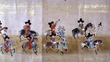 Zesde Koreaanse Ambassade naar Japan in Meireki 1 tijdens de opvolging van Tokugawa Ietsuna in 1651 (detail)