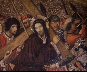 Weg naar Golgotha, detail van de tafel