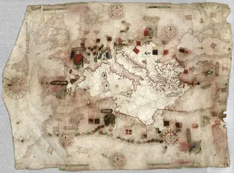 Portolaanse kaart door Jaume Olives (1550)