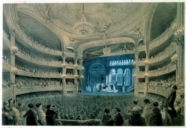 Zicht op de theaterzaal van de Opera Garnier