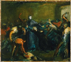 Monseigneur Darboy in de gevangenis (olieverf op doek)